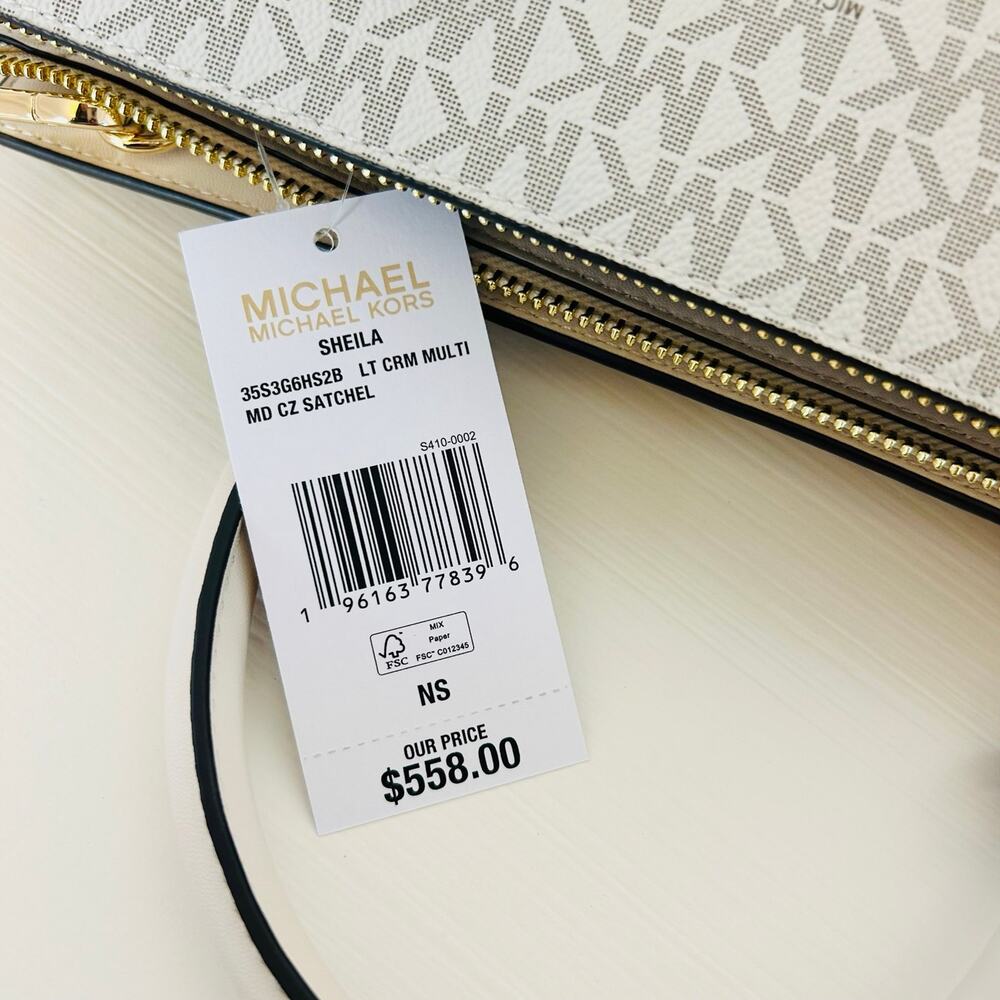 Michael kors purse Sheila Medium Satchel LT Cream - Picture 8 of 9